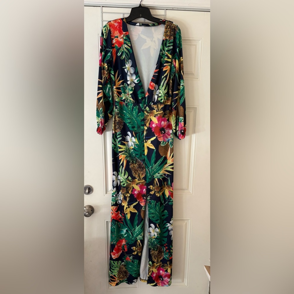Hawaiian Floral Maxi Dress XL
 (Firm in Price